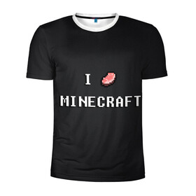 Мужская футболка 3D спортивная с принтом Minecraft в городе Новоалтайск, 100% полиэстер с улучшенными характеристиками | приталенный силуэт, круглая горловина, широкие плечи, сужается к линии бедра | minecraft | алмаз | динамит | еда | кирка | копатели | криппер | майнкрафт | мясо | песочница | ресурсы | ресы | черный | я люблю майнкрафт