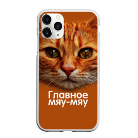 Чехол для iPhone 11 Pro Max матовый с принтом ГЛАВНОЕ МЯУ-МЯУ в городе Новоалтайск, Силикон |  | главное мяу мяу | животные | кот | кошка | мордочка | мяу | рыжий