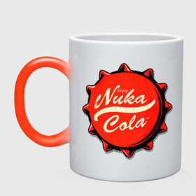Кружка хамелеон с принтом Nuka Cola | Fallout в городе Новоалтайск, керамика | меняет цвет при нагревании, емкость 330 мл | fallout | fallout 4 | fallout кола | fallout крышечка | nuka cola | крышечка ядер колы | фалаут кола | фаллаут кола | ядер кола | ядерная кола