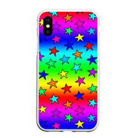 Чехол для iPhone XS Max матовый с принтом Радужные звезды в городе Новоалтайск, Силикон | Область печати: задняя сторона чехла, без боковых панелей | Тематика изображения на принте: baby | children | girl | gradient | kids | neon | rainbow | space | stars | градиент | девчачие | девчачье | детские | детский рисунок | звездочки | звезды | космос | красочные | малышам | неоновые | ночные | радуга | разноцветные