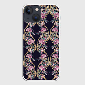 Чехол для iPhone 13 mini с принтом узор из цветов в городе Новоалтайск,  |  | абстракция | алые цветы | паттерн | текстуры | узоры | цветочки | цветы