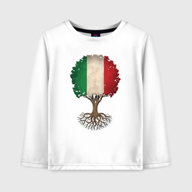 Детский лонгслив хлопок с принтом Italy Tree в городе Новоалтайск, 100% хлопок | круглый вырез горловины, полуприлегающий силуэт, длина до линии бедер | football | forza | italia | italy | milan | rome | sport | гол | дерево | евро | европа | италия | итальянец | кубок | манчини | милан | рим | спорт | тренер | турист | фанат | футбол | футболист | чемпион