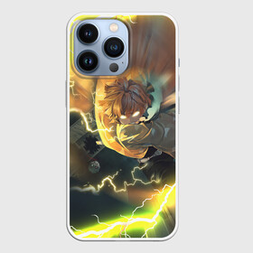 Чехол для iPhone 13 Pro с принтом ZENITSU | ЗЕНИТСУ | ЛОГО (+спина) в городе Новоалтайск,  |  | Тематика изображения на принте: demon slayer | kimetsu no yaiba | nezuko | shinobu | slayer | tanjiro | zenitsu | гию томиока | зенитсу | зенитцу | зеницу | иноске хашибира | клинок рассекающий демонов | незуко | танджиро | шинобу кочо