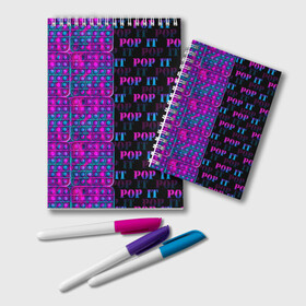 Блокнот с принтом POP it NEON в городе Новоалтайск, 100% бумага | 48 листов, плотность листов — 60 г/м2, плотность картонной обложки — 250 г/м2. Листы скреплены удобной пружинной спиралью. Цвет линий — светло-серый
 | Тематика изображения на принте: neon | pop it | антистресс | игрушка | неон | поп ит | пузырчатая плёнка | пупырка