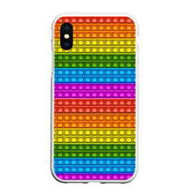 Чехол для iPhone XS Max матовый с принтом POP it ИГРУШКА АНТИСТРЕСС  в городе Новоалтайск, Силикон | Область печати: задняя сторона чехла, без боковых панелей | Тематика изображения на принте: pop it | антистресс | игрушка | поп ит | пузырчатая плёнка | пупырка