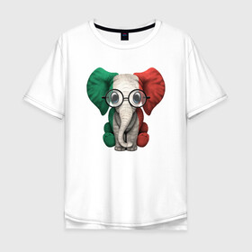 Мужская футболка хлопок Oversize с принтом Italy Elephant в городе Новоалтайск, 100% хлопок | свободный крой, круглый ворот, “спинка” длиннее передней части | elephant | football | forza | italia | italy | milan | rome | sport | гол | евро | европа | италия | итальянец | кубок | манчини | милан | рим | слон | спорт | тренер | турист | фанат | футбол | футболист | чемпион
