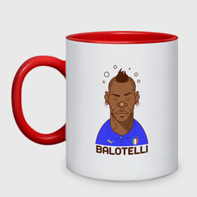 Кружка двухцветная с принтом Balotelli в городе Новоалтайск, керамика | объем — 330 мл, диаметр — 80 мм. Цветная ручка и кайма сверху, в некоторых цветах — вся внутренняя часть | Тематика изображения на принте: balotelli | football | forza | italia | italy | milan | rome | sport | балотелли | гол | евро | европа | италия | итальянец | кубок | манчини | милан | рим | спорт | тренер | турист | фанат | футбол | футболист | чемпион
