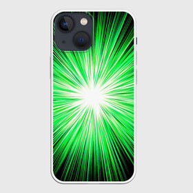 Чехол для iPhone 13 mini с принтом ЗЕЛЁНОЕ СЕВЕРНОЕ СИЯНИЕ в городе Новоалтайск,  |  | абстракция | звезда | лучи | минимализм | север | сириус | сияние | яркость