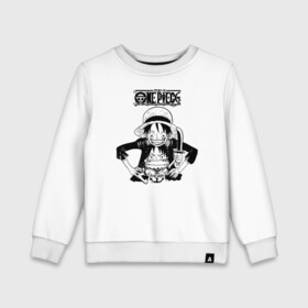 Детский свитшот хлопок с принтом Луффи One Piece. Большой куш в городе Новоалтайск, 100% хлопок | круглый вырез горловины, эластичные манжеты, пояс и воротник | anime | manga | monkey d. luffy | one piece | аниме | большой куш | ван пис | вон пис | капитан | король пиратов | луси | луфи | луффи | луффи но уми | луффи таро | манга | манки д. луффи | мугивара | пират | пятый император