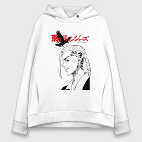 Женское худи Oversize хлопок с принтом Кэн Рюгудзи | Draken Kenchin (Z) в городе Новоалтайск, френч-терри — 70% хлопок, 30% полиэстер. Мягкий теплый начес внутри —100% хлопок | боковые карманы, эластичные манжеты и нижняя кромка, капюшон на магнитной кнопке | anime | draken kenchin | tokyo revengers | аниме | анимэ | кэн рюгудзи | токийские мстители | хинаты