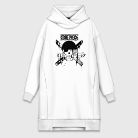 Платье-худи хлопок с принтом Веселый Роджер Зоро | One Piece в городе Новоалтайск,  |  | anime | manga | one piece | zoro roronoa | аниме | большой куш | ван пис | великий флот | вон пис | зородзюро | король пиратов | манга | мечник | охотник за головами | охотник на пиратов | пират