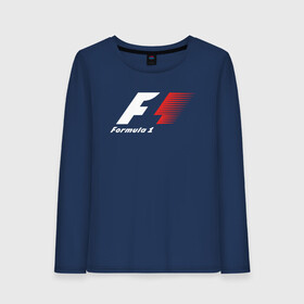 Женский лонгслив хлопок с принтом Formula 1 в городе Новоалтайск, 100% хлопок |  | f1 | formula 1 | racing | болиды | гонки | логотип | старый логотип | формула 1
