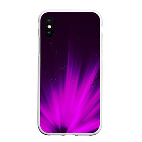 Чехол для iPhone XS Max матовый с принтом СИРЕНЬЕВЫЕ ЛУЧИ в городе Новоалтайск, Силикон | Область печати: задняя сторона чехла, без боковых панелей | блеск | луч | свечение | сирень | тексиура | ультрофиолет | яркость
