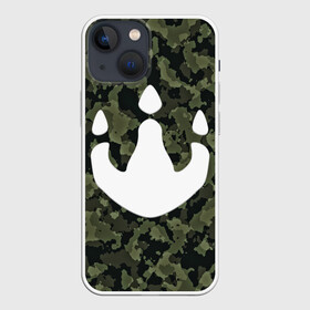 Чехол для iPhone 13 mini СЛЕД ДИНОЗАВРА | ЛОГО (+спина) (Z): в городе Новоалтайск, | | dino | дино | динозавр | динозавры | кино | мир юрского периода | тирекс | фильм | юрский | юрский период