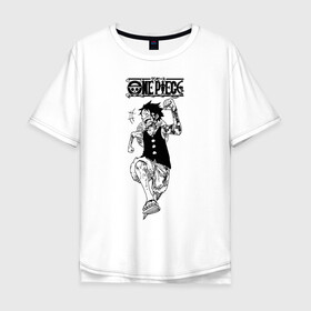 Мужская футболка хлопок Oversize с принтом Луффи бегущий One Piece в городе Новоалтайск, 100% хлопок | свободный крой, круглый ворот, “спинка” длиннее передней части | anime | manga | monkey d. luffy | one piece | аниме | большой куш | ван пис | вон пис | капитан | король пиратов | луси | луфи | луффи | луффи но уми | луффи таро | манга | манки д. луффи | мугивара | пират | пятый император