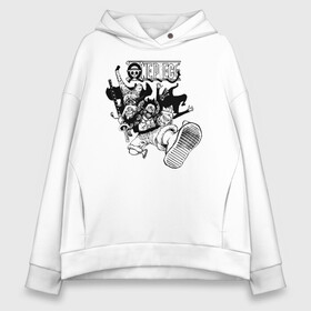 Женское худи Oversize хлопок с принтом Луффи бьет Трафальгара Ло и Шанкса | One Piece в городе Новоалтайск, френч-терри — 70% хлопок, 30% полиэстер. Мягкий теплый начес внутри —100% хлопок | боковые карманы, эластичные манжеты и нижняя кромка, капюшон на магнитной кнопке | monkey d. luffy | one piece | shanks | trafalgar d. water law | аниме | большой куш | ван пис | вон пис | капитан | красноволосый шанкс | луси | луфи | луффи | манга | манки д. луффи | мугивара | пират | рыжий