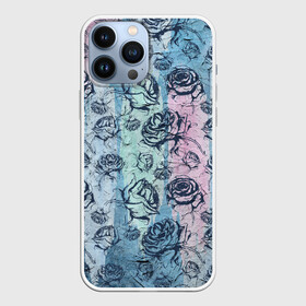 Чехол для iPhone 13 Pro Max с принтом Темные розы   в стиле Гранж в городе Новоалтайск,  |  | Тематика изображения на принте: grunge | вампирский | гранж | графика | графический | потертый | розочки | розы | темные | темный | цветочки | цветы