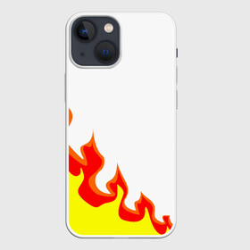 Чехол для iPhone 13 mini с принтом Огонь в городе Новоалтайск,  |  | желтый | красный | минимализм | огонь | пламя | пожар | ярко