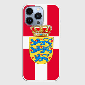 Чехол для iPhone 13 Pro с принтом Дания | Герб и флаг Дании в городе Новоалтайск,  |  | герб | дании | дания | корона | лев | львы | сердца | сердце | флаг | щит