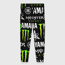 Женские брюки 3D с принтом YAMAHA X MONSTER / SPORT в городе Новоалтайск, полиэстер 100% | прямой крой, два кармана без застежек по бокам, с мягкой трикотажной резинкой на поясе и по низу штанин. В поясе для дополнительного комфорта — широкие завязки | monster energy | motorcycle | yamaha | yzf r6 | байк | байкер | зеленый | монстер | мотоспорт | мототехника | мотоцикл | мотоциклист | скутер | энергетик. | ямаха