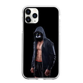 Чехол для iPhone 11 Pro матовый с принтом СПОРТИВНЫЙ КОТ | FITNESS CAT (Z) в городе Новоалтайск, Силикон |  | cat | cats | meow | капюшон | качек | качок | кот | котик | котики | коты | кошка | кошки | красивая кошка | мяу | спорт кот | фитнес