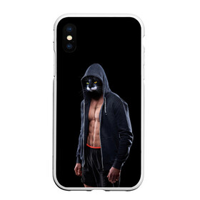 Чехол для iPhone XS Max матовый с принтом СПОРТИВНЫЙ КОТ | FITNESS CAT (Z) в городе Новоалтайск, Силикон | Область печати: задняя сторона чехла, без боковых панелей | cat | cats | meow | капюшон | качек | качок | кот | котик | котики | коты | кошка | кошки | красивая кошка | мяу | спорт кот | фитнес