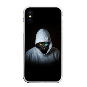 Чехол для iPhone XS Max матовый с принтом РАЗНОГЛАЗЫЙ КОТ | COLORED EYES (Z) в городе Новоалтайск, Силикон | Область печати: задняя сторона чехла, без боковых панелей | cat | cats | colored eyes | meow | капюшон | кот | котик | котики | коты | кошка | кошки | красивая кошка | мяу | спорт кот | цветные глаза