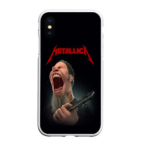 Чехол для iPhone XS Max матовый с принтом James Alan Hetfield | METALLICA (Z) в городе Новоалтайск, Силикон | Область печати: задняя сторона чехла, без боковых панелей | james alan hetfield | kurt kobein | metallica | rock | джеймс хэтфилд | курт кобейн | металика | металлика | рок | супер звезда