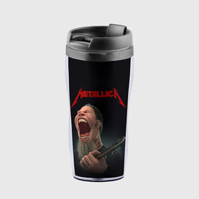 Термокружка-непроливайка с принтом James Alan Hetfield | METALLICA (Z) в городе Новоалтайск, внутренняя часть — пищевой пластик, наружная часть — прозрачный пластик, между ними — полиграфическая вставка с рисунком | объем — 350 мл, герметичная крышка | Тематика изображения на принте: james alan hetfield | kurt kobein | metallica | rock | джеймс хэтфилд | курт кобейн | металика | металлика | рок | супер звезда
