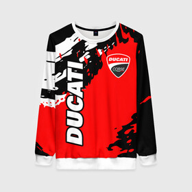 Женский свитшот 3D с принтом DUCATI / ДУКАТИ / ГРАНЖ в городе Новоалтайск, 100% полиэстер с мягким внутренним слоем | круглый вырез горловины, мягкая резинка на манжетах и поясе, свободная посадка по фигуре | ducati | motorcycle | motosport | racing | speed | sport | байк. | гонки | двигатель | дукати | мото | мотокросс | мотоспорт | мототриал | мотоцикл | скорость | спорт