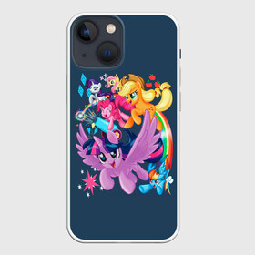 Чехол для iPhone 13 mini с принтом Пони тим в городе Новоалтайск,  |  | my little pony | весёлая пинки пай | добрая флаттершайн | дружба это чудо | единорог | единороги | май литл пони | мульт | мультфильм | радуга дэш | селестия | спайк | сумеречная искорка | честная эплджек