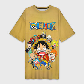Платье-футболка 3D с принтом Персонажи One Piece. Большой куш в городе Новоалтайск,  |  | anime | manga | monkey d. luffy | one piece | аниме | большой куш | ван пис | вон пис | гол д. роджер | кайдо | король пиратов | луфи | луффи | манга | манки д. луффи | нами | нико робин | пират | портгас д. эйс | ророноа зоро
