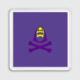 Магнит 55*55 с принтом Skeletor | Скелетор (2) в городе Новоалтайск, Пластик | Размер: 65*65 мм; Размер печати: 55*55 мм | Тематика изображения на принте: grayskull | he man | skeletor | властелины вселенной | персонажи | скелет | скелетор