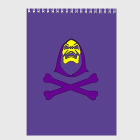 Скетчбук с принтом Skeletor | Скелетор (2) в городе Новоалтайск, 100% бумага
 | 48 листов, плотность листов — 100 г/м2, плотность картонной обложки — 250 г/м2. Листы скреплены сверху удобной пружинной спиралью | Тематика изображения на принте: grayskull | he man | skeletor | властелины вселенной | персонажи | скелет | скелетор