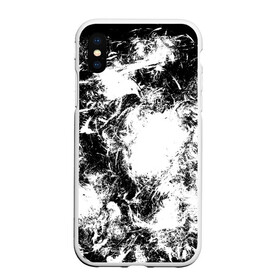 Чехол для iPhone XS Max матовый с принтом Абстракция в городе Новоалтайск, Силикон | Область печати: задняя сторона чехла, без боковых панелей | абстракция | безумие | вихрь | мазки | черное белое