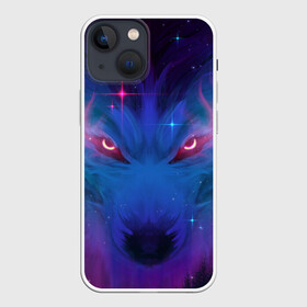 Чехол для iPhone 13 mini с принтом Космо Волк в городе Новоалтайск,  |  | волк | звезды | космический волк | космо волк | космос | неон | рисунок