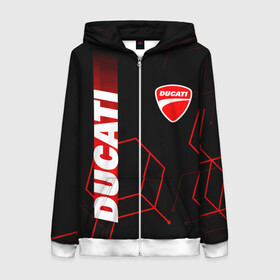 Женская толстовка 3D на молнии с принтом DUCATI / ДУКАТИ / MOTOSPORT в городе Новоалтайск, 100% полиэстер | длина до линии бедра, манжеты и пояс оформлены мягкой тканевой резинкой, двухслойный капюшон со шнурком для регулировки, спереди молния, по бокам два кармана | ducati | motorcycle | motosport | racing | speed | sport | байк. | гонки | двигатель | дукати | мото | мотокросс | мотоспорт | мототриал | мотоцикл | скорость | спорт