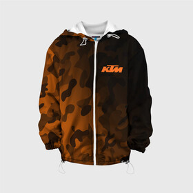 Детская куртка 3D с принтом KTM | КТМ CAMO RACING в городе Новоалтайск, 100% полиэстер | застежка — молния, подол и капюшон оформлены резинкой с фиксаторами, по бокам — два кармана без застежек, один потайной карман на груди, плотность верхнего слоя — 90 г/м2; плотность флисового подклада — 260 г/м2 | Тематика изображения на принте: enduro | ktm | moto | moto sport | motocycle | orange | sportmotorcycle | ктм | мото | мото спорт | мотоспорт | оранжевый | спорт мото
