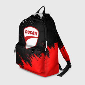 Рюкзак 3D с принтом DUCATI | ДУКАТИ БРЫЗГИ в городе Новоалтайск, 100% полиэстер | лямки с регулируемой длиной, сверху петелька, чтобы рюкзак можно было повесить на вешалку. Основное отделение закрывается на молнию, как и внешний карман. Внутри два дополнительных кармана, один из которых закрывается на молнию. По бокам два дополнительных кармашка | Тематика изображения на принте: ducati | moto | motocycle | racing | sport | дукати | мото | мотоспорт | мотоцикл | рейсинг | спорт