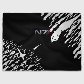 Плед 3D с принтом MASS EFFECT ПОСЛЕДНИЙ БОЙ в городе Новоалтайск, 100% полиэстер | закругленные углы, все края обработаны. Ткань не мнется и не растягивается | Тематика изображения на принте: война | жнецы | игра | космос | массэфект | нормандия | цитадель | шепард | шутер