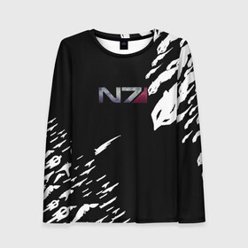 Женский лонгслив 3D с принтом MASS EFFECT ПОСЛЕДНИЙ БОЙ в городе Новоалтайск, 100% полиэстер | длинные рукава, круглый вырез горловины, полуприлегающий силуэт | Тематика изображения на принте: война | жнецы | игра | космос | массэфект | нормандия | цитадель | шепард | шутер