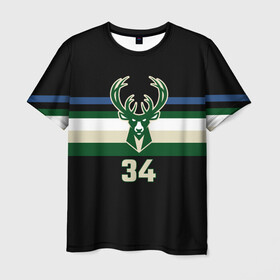 Мужская футболка 3D с принтом Milwaukee Bucks форма. Яннис Адетокумбо в городе Новоалтайск, 100% полиэфир | прямой крой, круглый вырез горловины, длина до линии бедер | 34 | antetokounmpo | basketball | edition | giannis | milwaukee bucks | sport | statement | адетокумбо | бакс | баскетбол | милуоки | спорт | форма | яннис