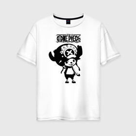 Женская футболка хлопок Oversize с принтом Тони Тони Чоппер | One Piece в городе Новоалтайск, 100% хлопок | свободный крой, круглый ворот, спущенный рукав, длина до линии бедер
 | one piece | tony tony chopper | аниме | большой куш | ван пис | великий флот | вон пис | врач | любитель сладкой ваты | манга | ниндзя пирато минко самурайский альянс | пират | пираты соломенной шляпы