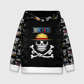 Детская толстовка 3D с принтом Пираты Соломенной Шляпы | One Piece в городе Новоалтайск, 100% полиэстер | двухслойный капюшон со шнурком для регулировки, мягкие манжеты на рукавах и по низу толстовки, спереди карман-кенгуру с мягким внутренним слоем | anime | manga | monkey d. luffy | one piece | аниме | большой куш | ван пис | веселый роджер | вон пис | гол д. роджер | кайдо | луфи | луффи | манга | манки д. луффи | нами | нико робин | пират | портгас д. эйс | ророноа зоро