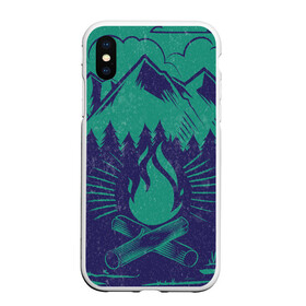 Чехол для iPhone XS Max матовый с принтом Кра?сная Поля?на в городе Новоалтайск, Силикон | Область печати: задняя сторона чехла, без боковых панелей | Тематика изображения на принте: альпинизм | выживший | кемпинг | лагерь | национальный | приключения | природа | россия | тренер | турист