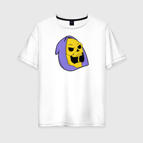 Женская футболка хлопок Oversize с принтом Skeletor в городе Новоалтайск, 100% хлопок | свободный крой, круглый ворот, спущенный рукав, длина до линии бедер
 | masters of the universe | masters of the universe revelation | skeletor | властелины вселенной | властелины вселенной откровение | скелетор