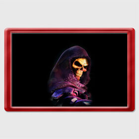 Магнит 45*70 с принтом Skeletor | Masters of the Universe (+спина)  (Z) в городе Новоалтайск, Пластик | Размер: 78*52 мм; Размер печати: 70*45 | Тематика изображения на принте: he man | logo | masters of the universe | she ra | skeletor | властелины вселенной | логип | лого | мульт | мультфильм | скелетор