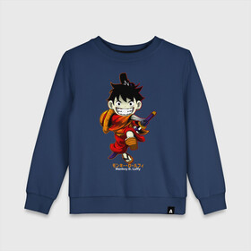 Детский свитшот хлопок с принтом Monkey D. Luffy One Piece в городе Новоалтайск, 100% хлопок | круглый вырез горловины, эластичные манжеты, пояс и воротник | anime | manga | monkey d. luffy | one piece | аниме | большой куш | ван пис | вон пис | капитан | король пиратов | луси | луфи | луффи | луффи но уми | луффи таро | манга | манки д. луффи | мугивара | пират | пятый император