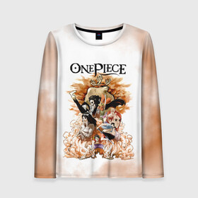 Женский лонгслив 3D с принтом One Piece. Пираты Соломенной Шляпы в городе Новоалтайск, 100% полиэстер | длинные рукава, круглый вырез горловины, полуприлегающий силуэт | anime | manga | monkey d. luffy | one piece | аниме | большой куш | ван пис | вон пис | гол д. роджер | кайдо | король пиратов | луфи | луффи | манга | манки д. луффи | нами | нико робин | пират | портгас д. эйс | ророноа зоро