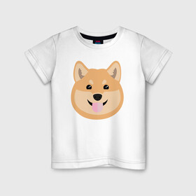 Детская футболка хлопок с принтом Shiba art в городе Новоалтайск, 100% хлопок | круглый вырез горловины, полуприлегающий силуэт, длина до линии бедер | Тематика изображения на принте: akita | art | dog | inu | shiba | акита | арт | ину | сиба | собака | шиба